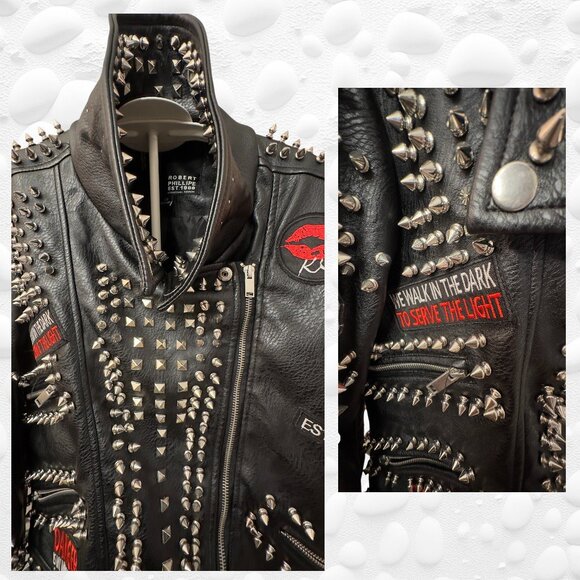 RARE VINTAGE Statement Jacket – Robert Phillipe Est. 1988 – Faux Leather – Mint - Picture 6 of 15